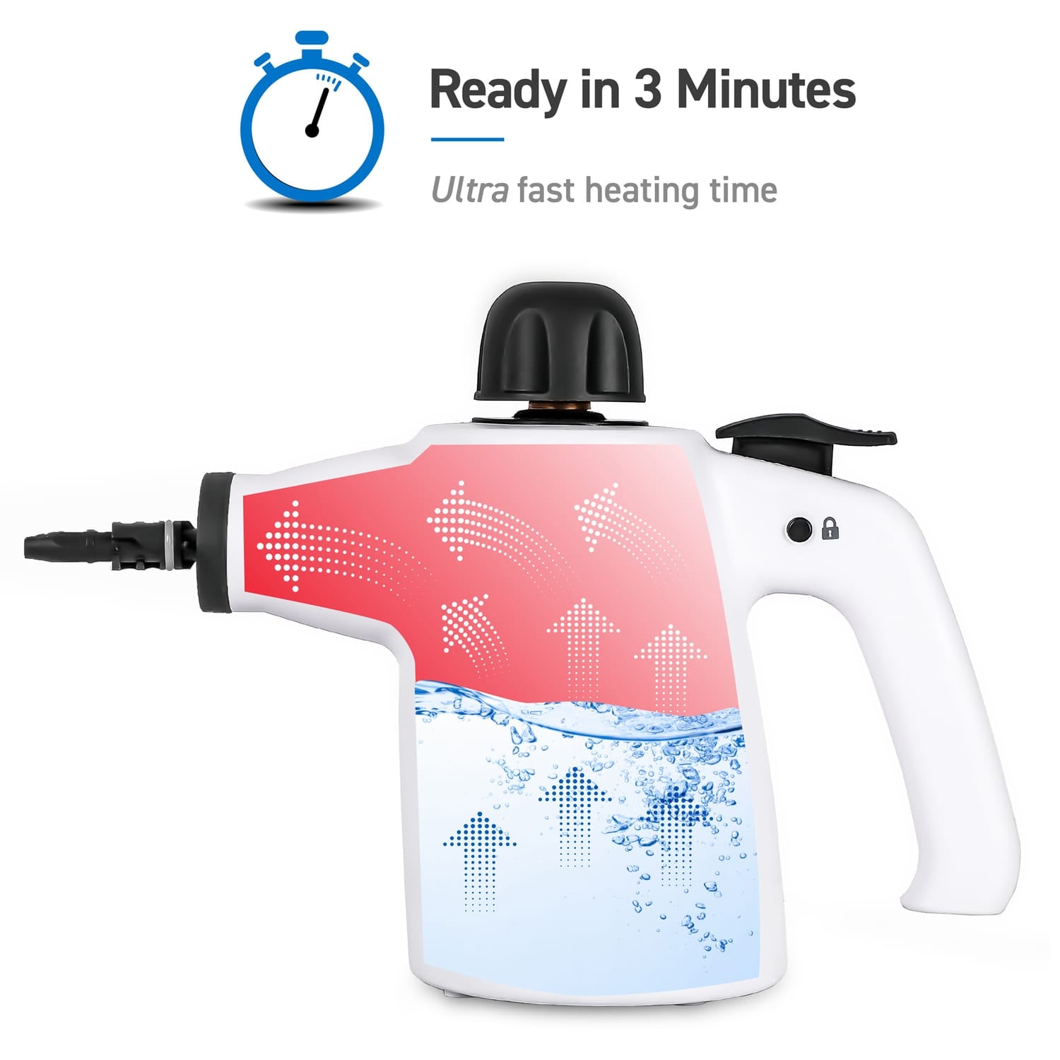 Commercial Care Corded Electric Multipurpose Portable Handheld Steam Cleaner with 9-Piece Accessory Kit