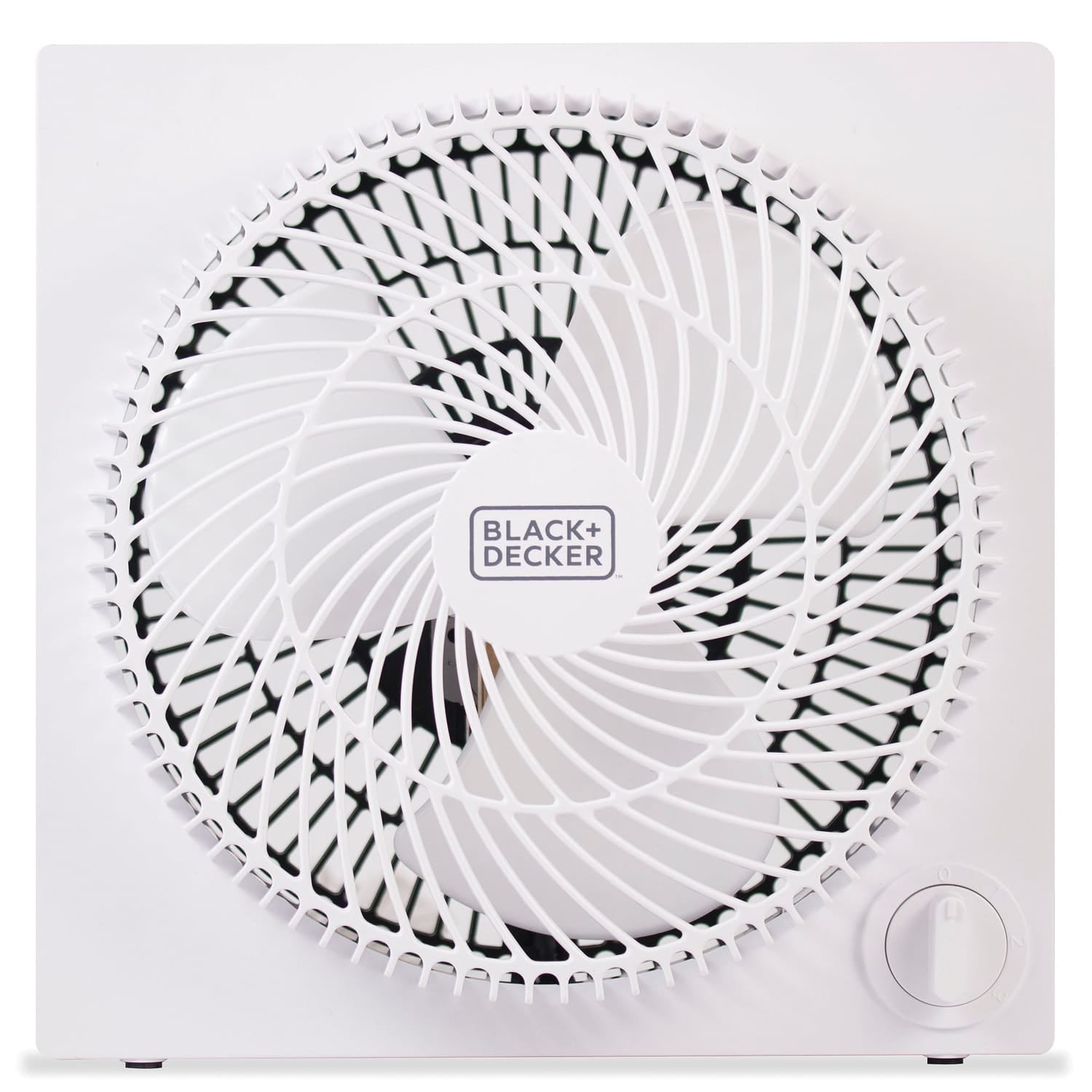 Black+Decker 9-In. 3-Speed Portable Frameless Tabletop Box Fan, BFB09, White