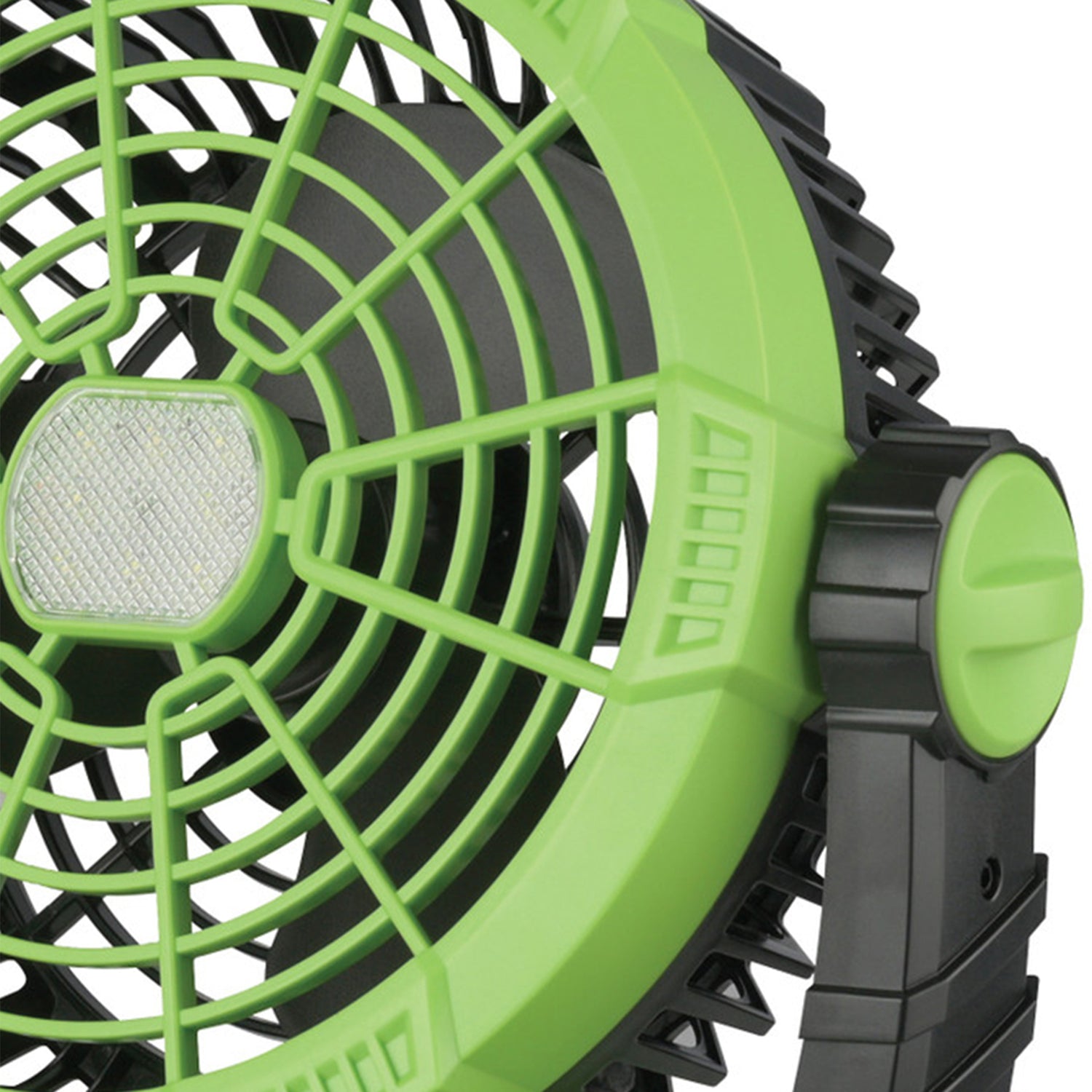 Comfort Gear 8-In. Variable-Speed Rechargeable Utility Floor Fan with LED Light, FRC25, Green and Black