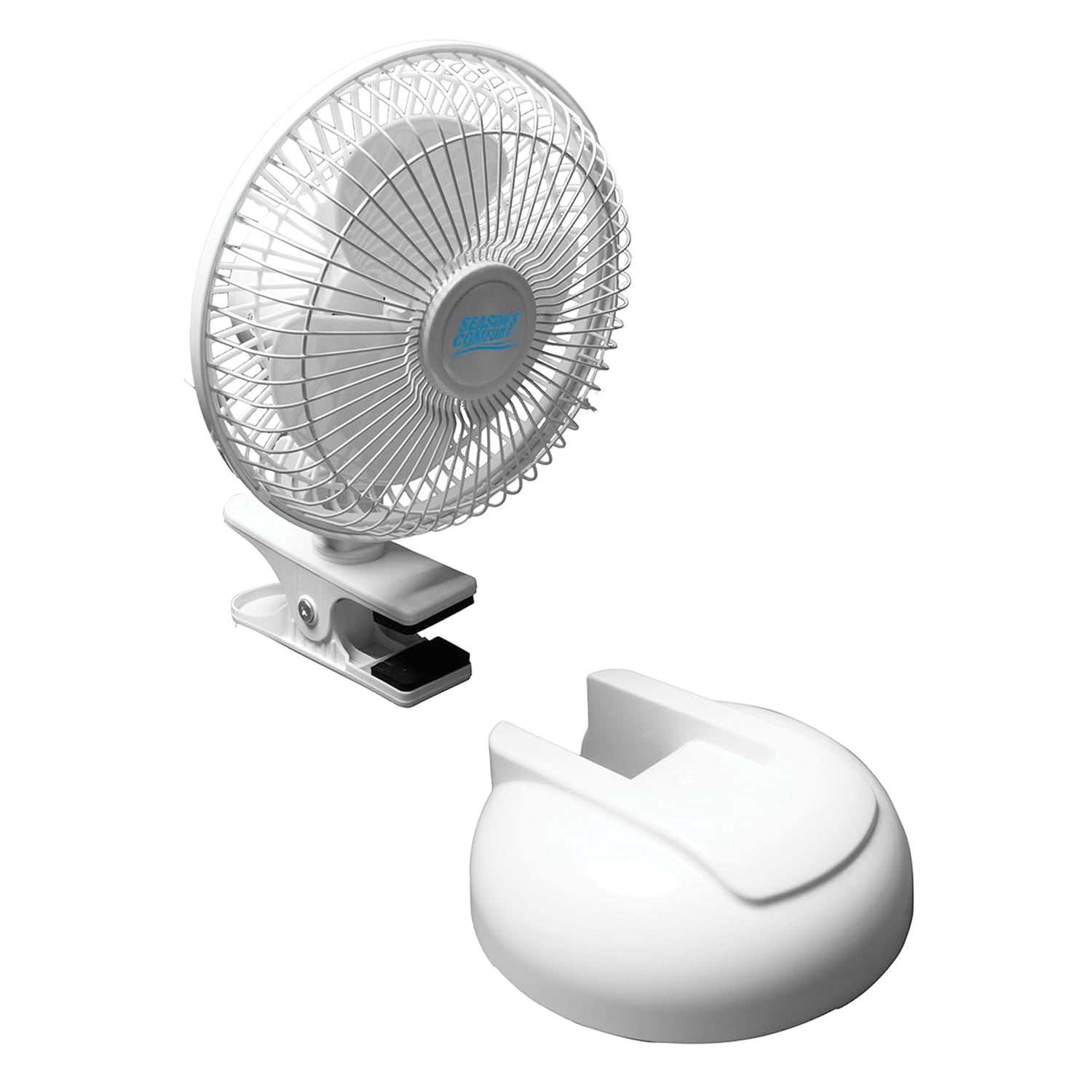 Seasons Comfort 6-In. 2-in-1 Tabletop and Clip-on Portable Fan, FTC6, White