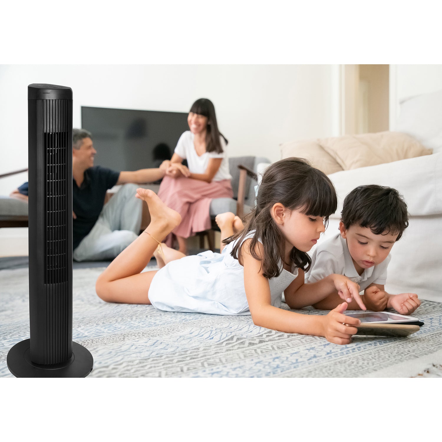 Seasons Comfort 40-In. Oscillating Tower Fan with Remote, FTW40B, Black