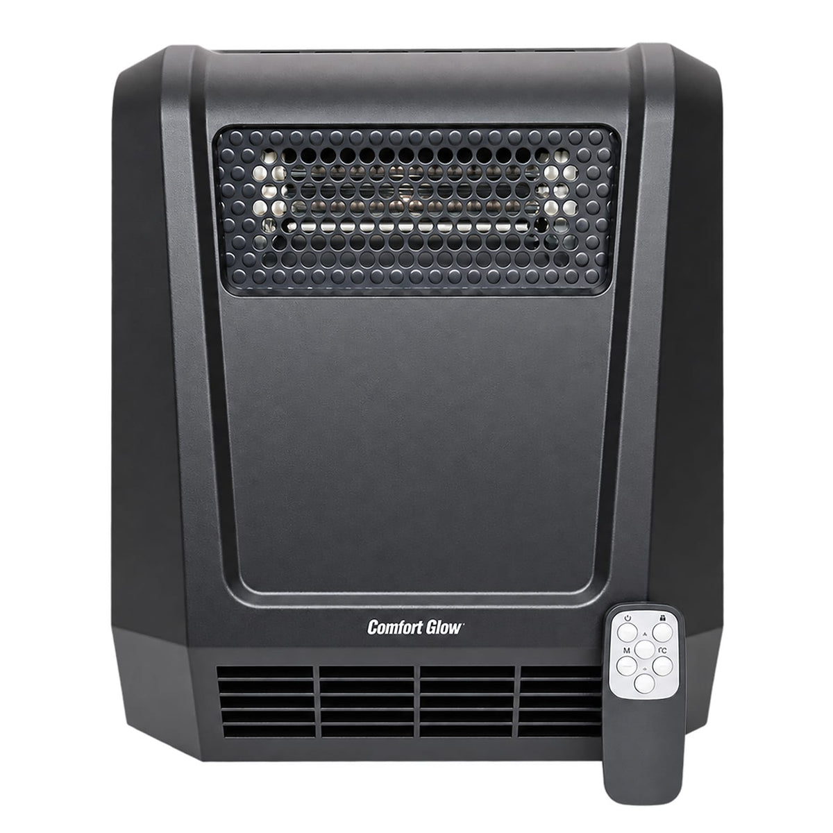 Comfort Glow Portable Electric Forced-Air Infrared Quartz Heater, 1500/750/ECO, 5120 BTUs, 4 Elements, Safety Features, Timer, Remote, 6-Ft. Cord