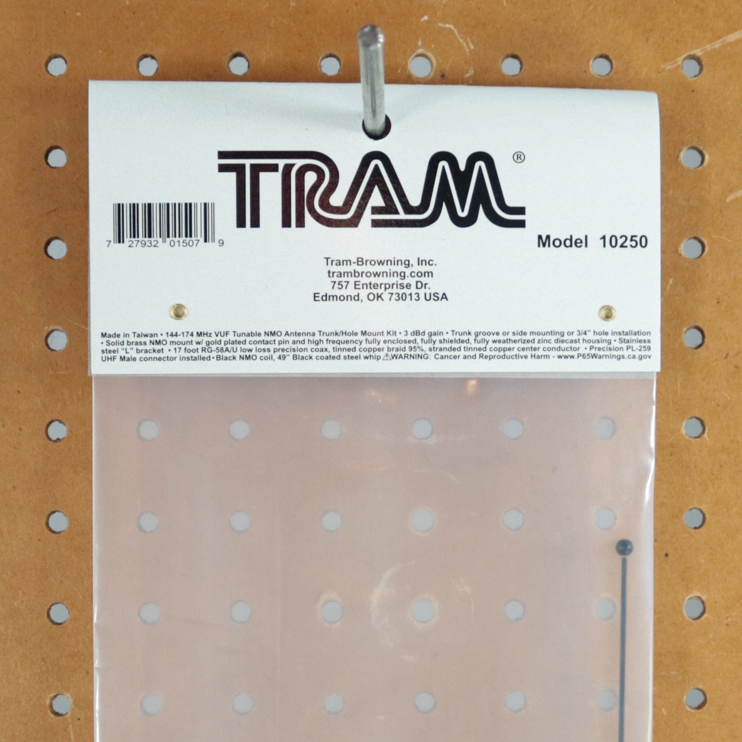 Tram Tunable 144MHz–174MHz Tunable VHF 3dBd Gain Trunk or Hole Mount Antenna Kit with PL-259 Connector