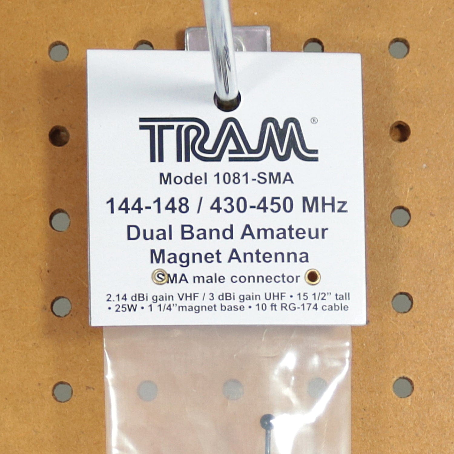 Tram 144MHz/430MHz Dual-Band Magnet Antenna with SMA-Male Connector