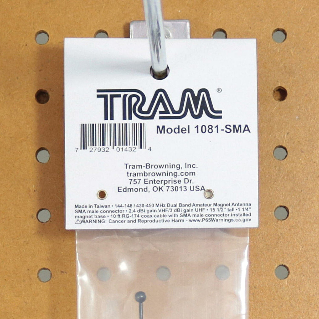 Tram 144MHz/430MHz Dual-Band Magnet Antenna with SMA-Male Connector