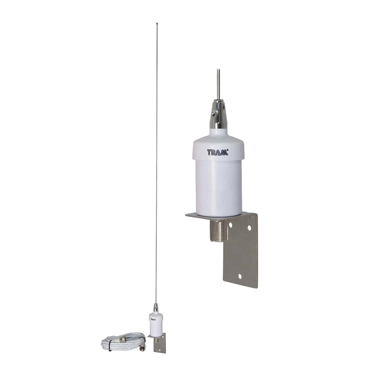 Tram Pretuned VHF 6-dB-Gain Marine L-Bracket-Mount 35-In. Fiberglass Antenna with RG58 Cable and PL-259 Connectors