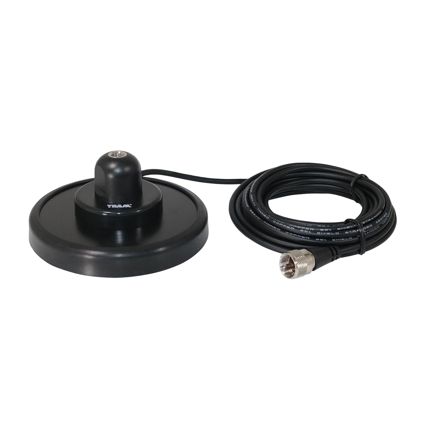Tram 5-Inch Black Steel NMO Magnet Mount with RG58 Coaxial Cable and UHF PL-259 Connector