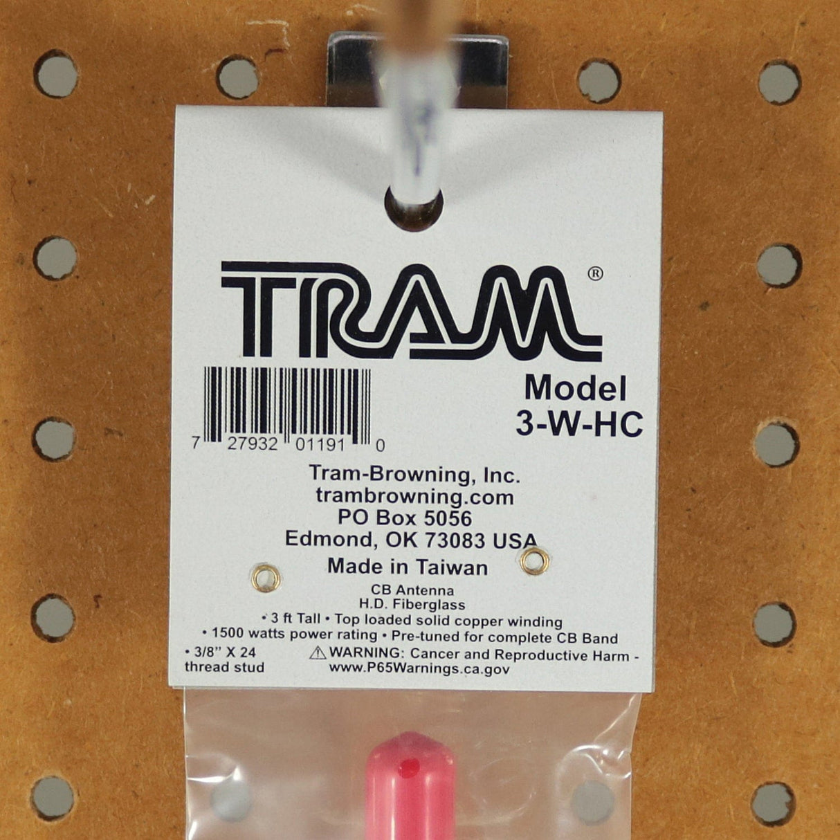 Tram 1500-Watt 26-MHz to 29-MHz Fiberglass Whip CB AM/FM/SSB Antenna, 3 Ft., White