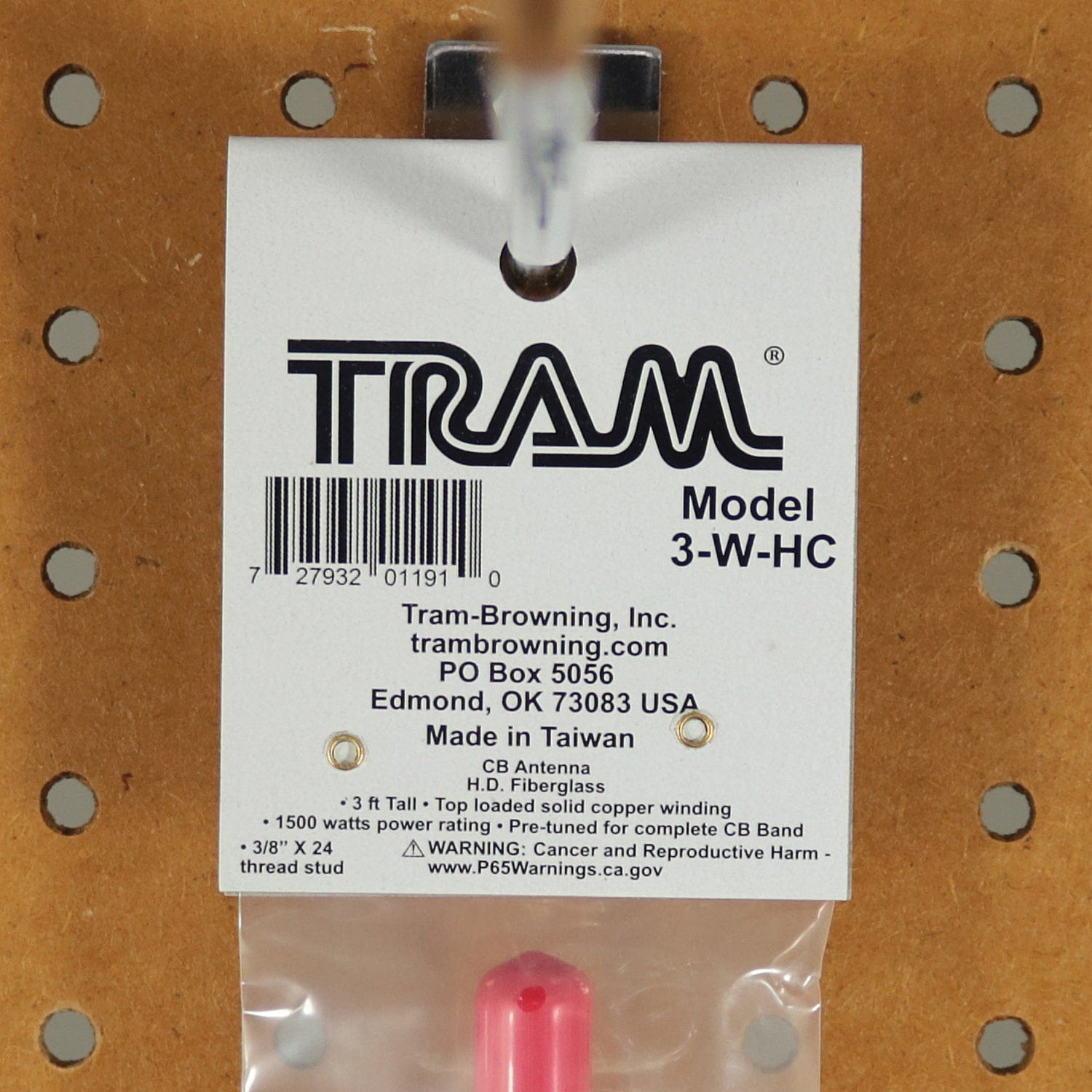 Tram 1500-Watt 26-MHz to 29-MHz Fiberglass Whip CB AM/FM/SSB Antenna, 3 Ft., White