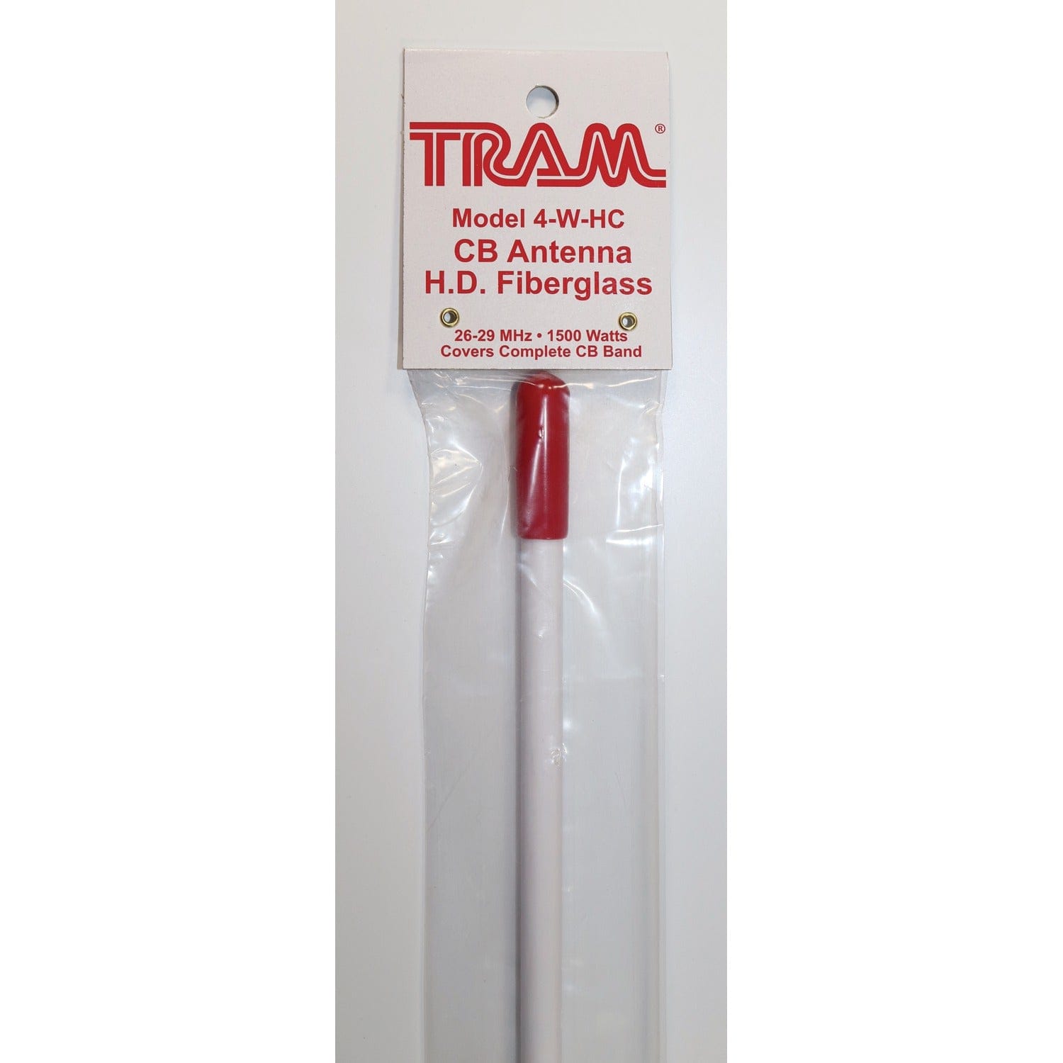 Tram 1500-Watt 26-MHz to 29-MHz Fiberglass Whip CB AM/FM/SSB Antenna, 4 Ft., White