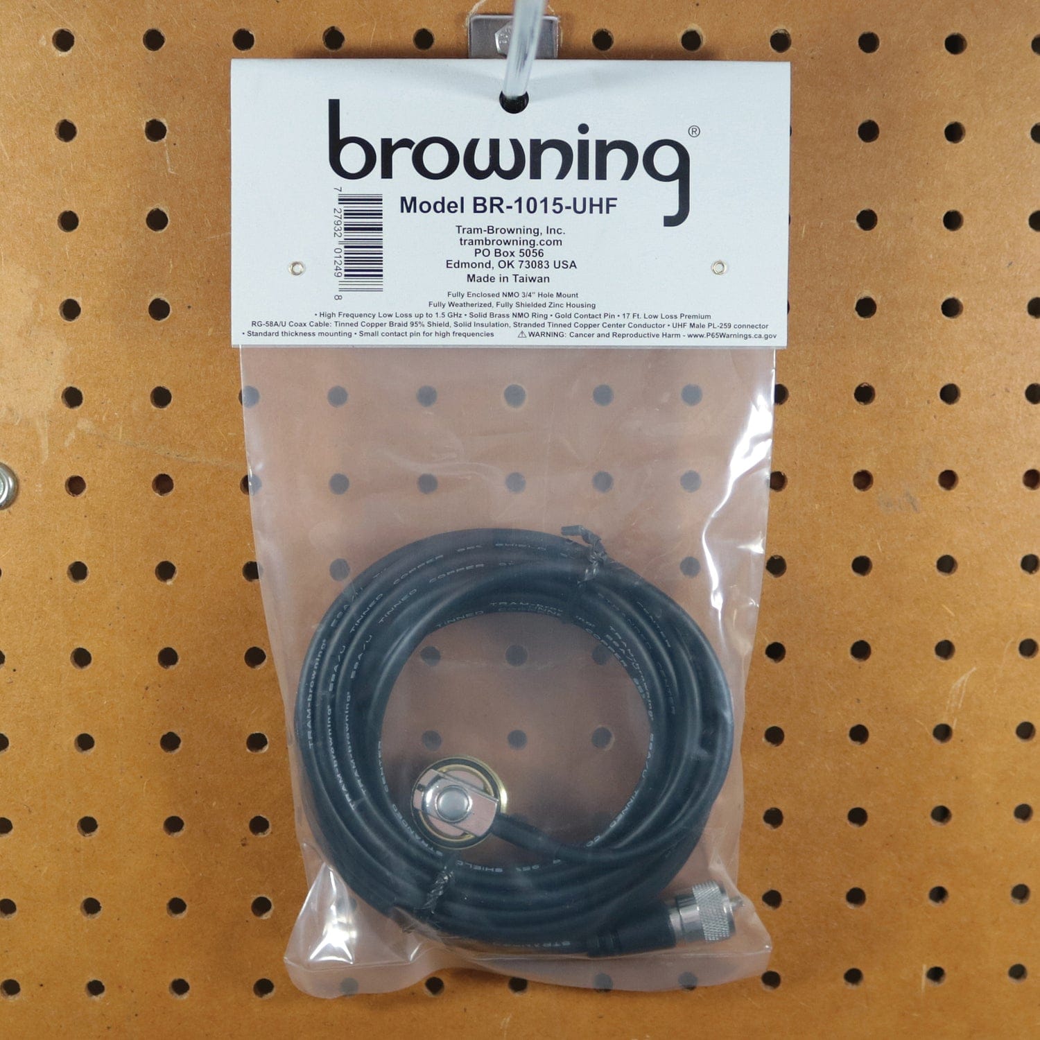 Browning 3/4-Inch Fully Enclosed NMO Hole Mount with Preinstalled UHF Male PL-259 Connector