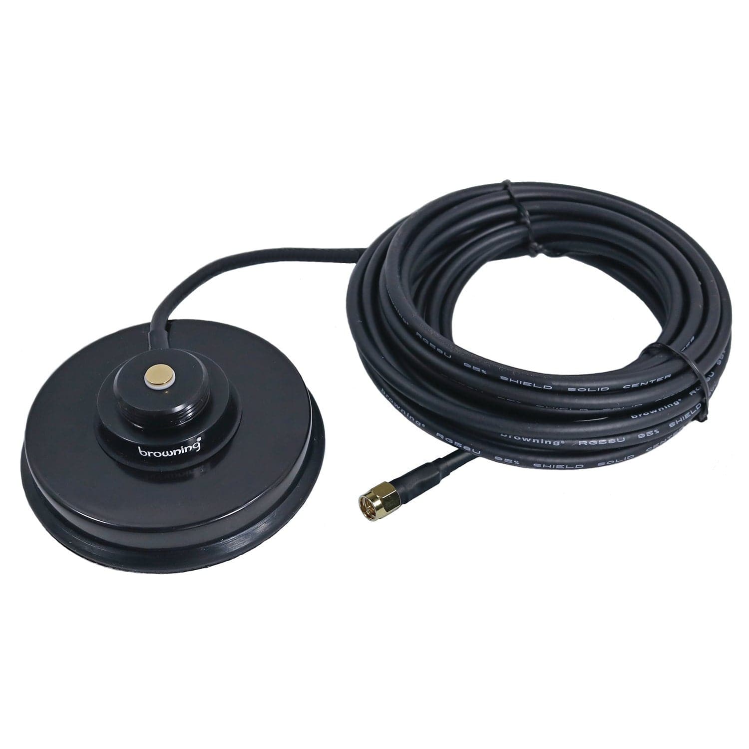 Browning Premium 3-5/8-Inch NMO Magnet Mount with Rubber Boot and Preinstalled SMA-Male Connector, BR-1035-SMA