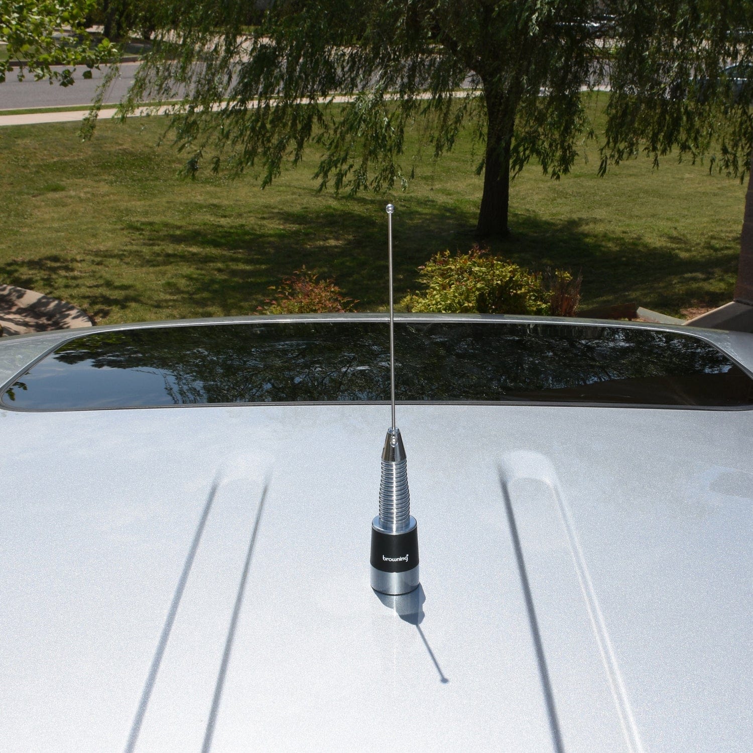 Browning 160-Watt Wide-Band 380 MHz to 520 MHz Antenna with Spring and NMO Mounting, Stainless Steel