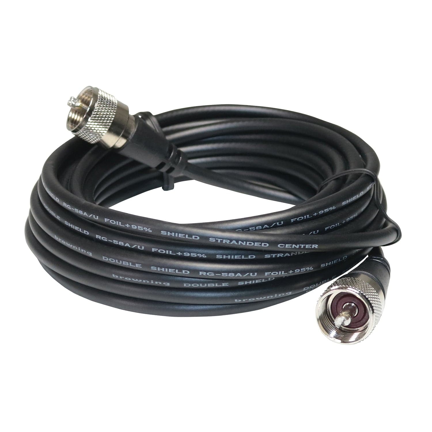 Browning CB Antenna Coaxial Cable Assembly with Preinstalled UHF PL-259, 18 Ft.
