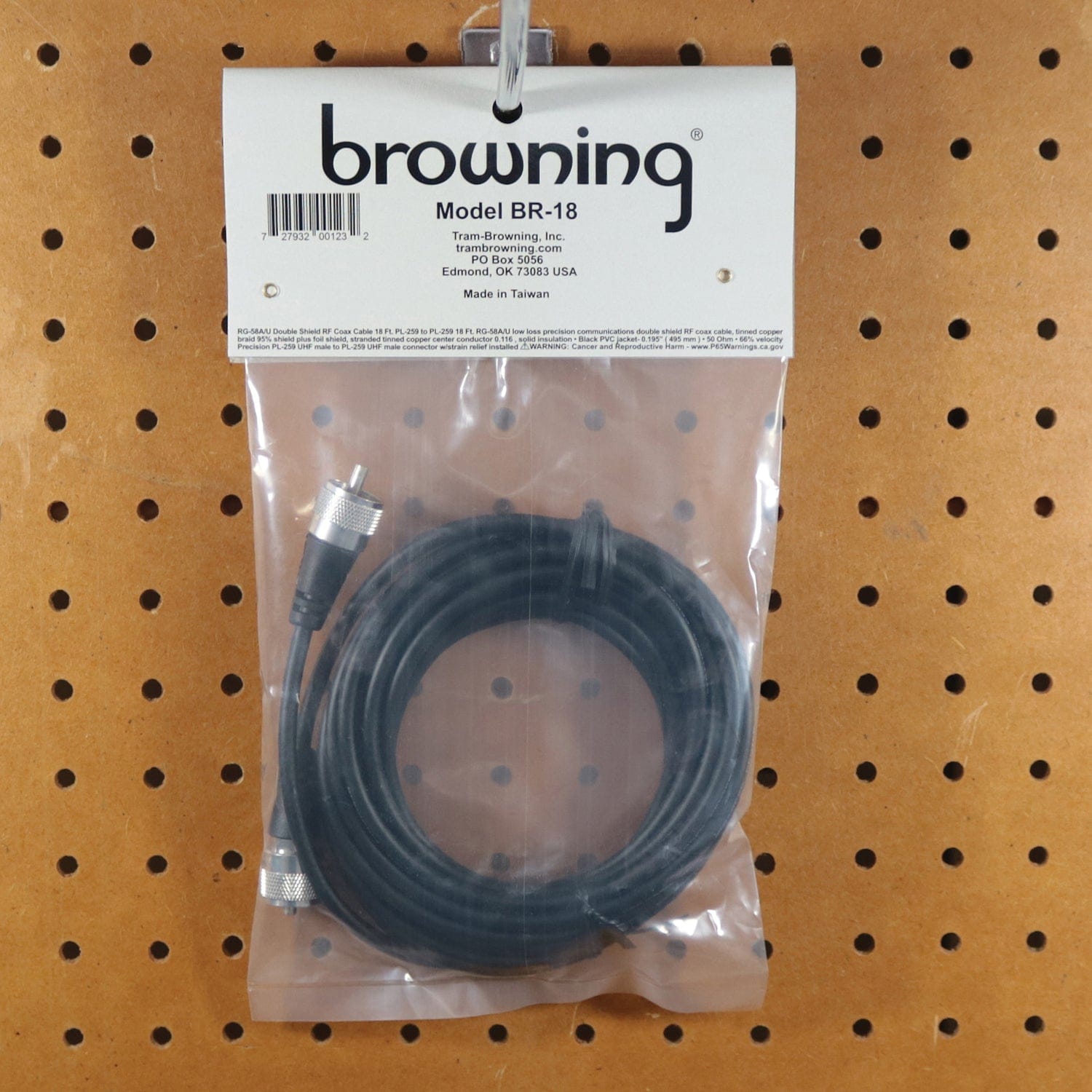 Browning CB Antenna Coaxial Cable Assembly with Preinstalled UHF PL-259, 18 Ft.