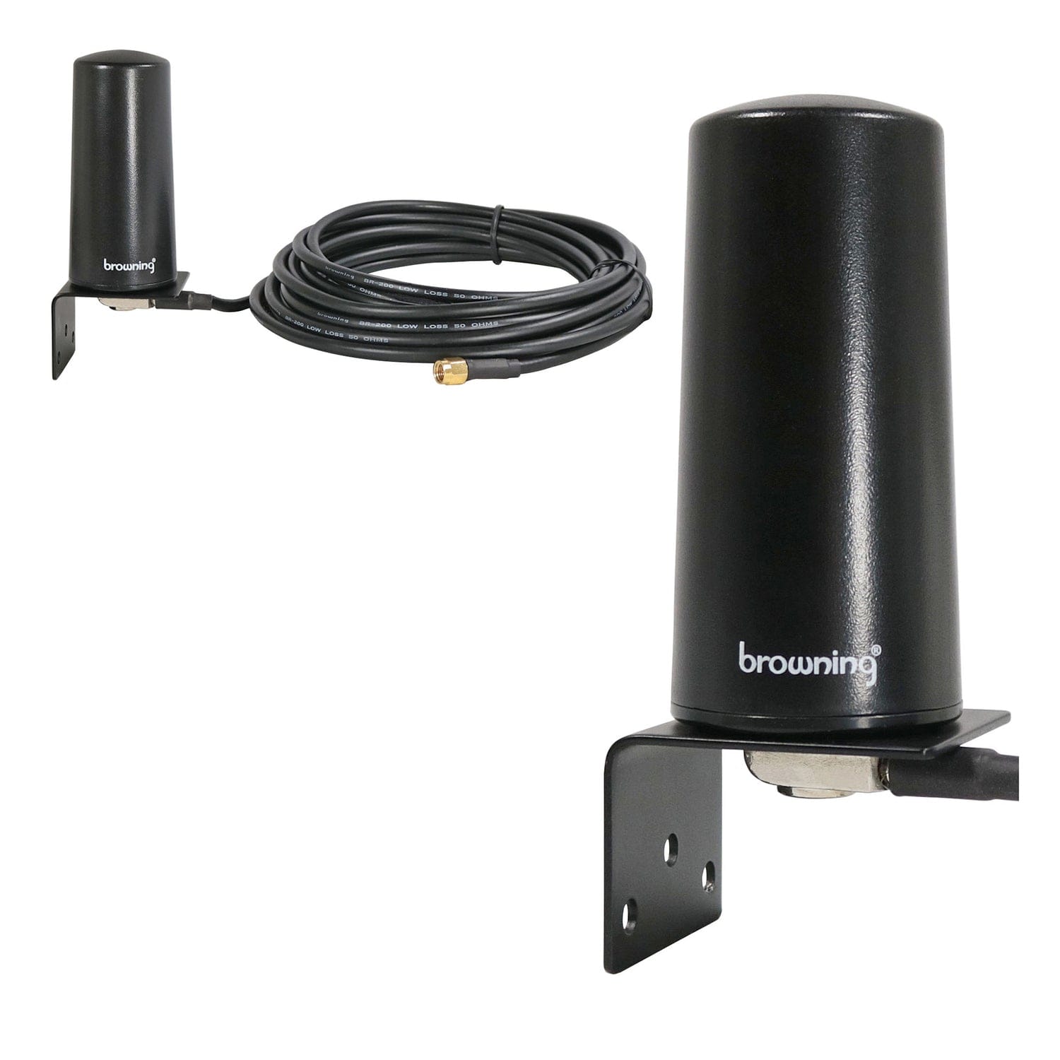 Browning 5G/4G/3G/LTE/Wi-Fi/Cellular 4-dBi Gain 806 MHz to 2500 MHz Tri-Band Antenna Hole-Mount Kit with 17-Ft. Low-Loss Cable and SMA Connector