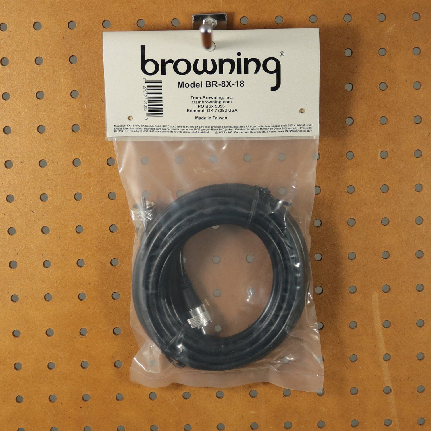 Browning 18-Ft. Heavy-Duty CB Antenna Coaxial Cable Assembly with Preinstalled UHF PL-259, BR-8X-18