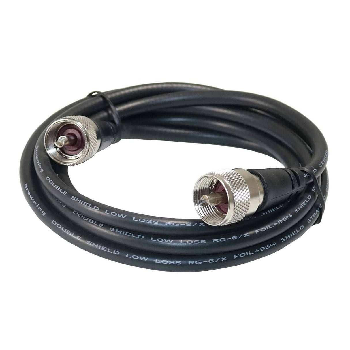 Browning RG8X Double Shield Coax Cable with PL-259 to PL-259 Connectors, 6 Ft.