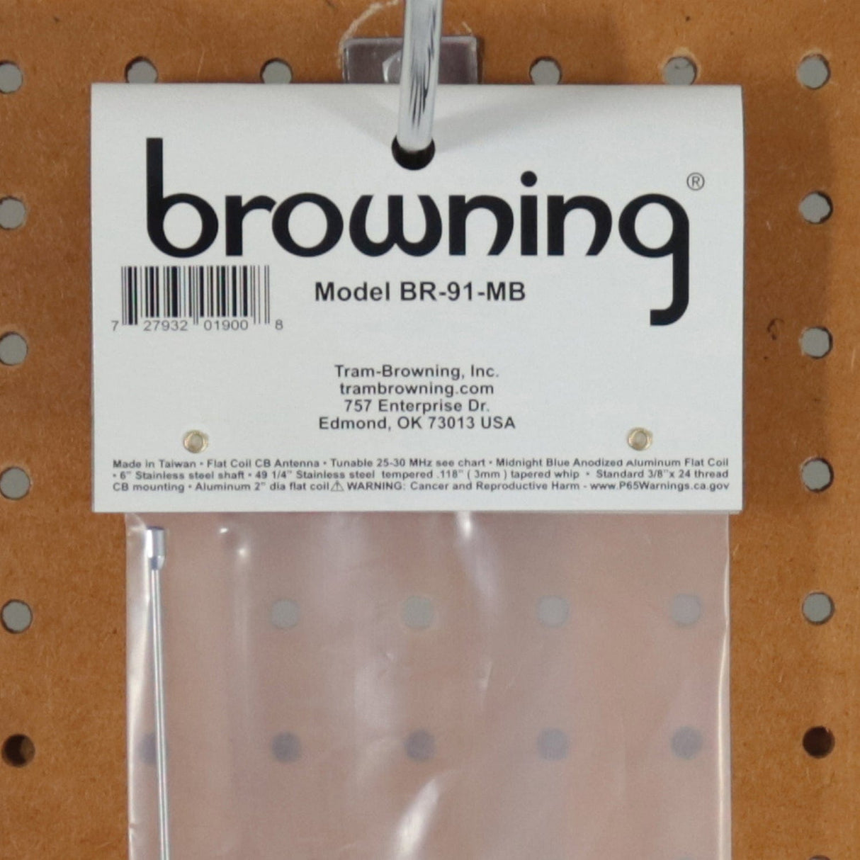 Browning 63-In. 15000-Watt Flat-Coil CB Antenna with 6-In. Shaft, BR-91, Midnight Blue