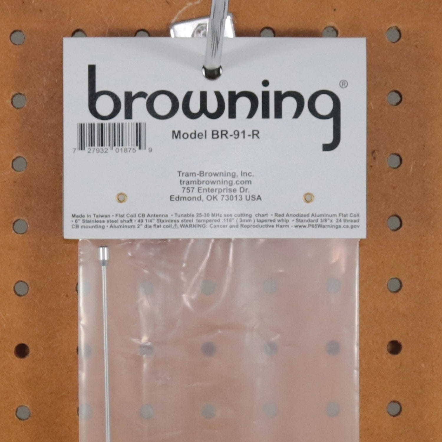 Browning BR-91 63-In. 15000-Watt Flat-Coil CB Antenna with 6-In. Shaft, Red