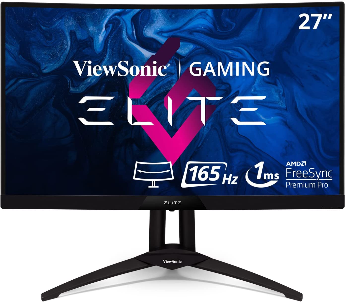 ViewSonic ELITE 27? Curved 1440p 1ms 165Hz Gaming Monitor with FreeSync Premium Pro, VESA Display HDR400 and Advanced Ergonomics for Esports ? Certified Refurbished