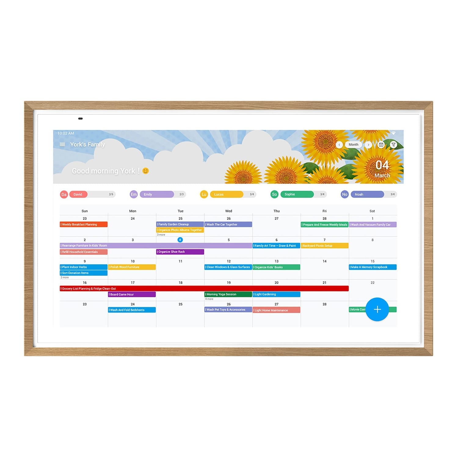 Apolosign 15.6-In. Dual-Mode Digital Calendar, Wall Planner, and Smart Family Organizer, Teak Yellow