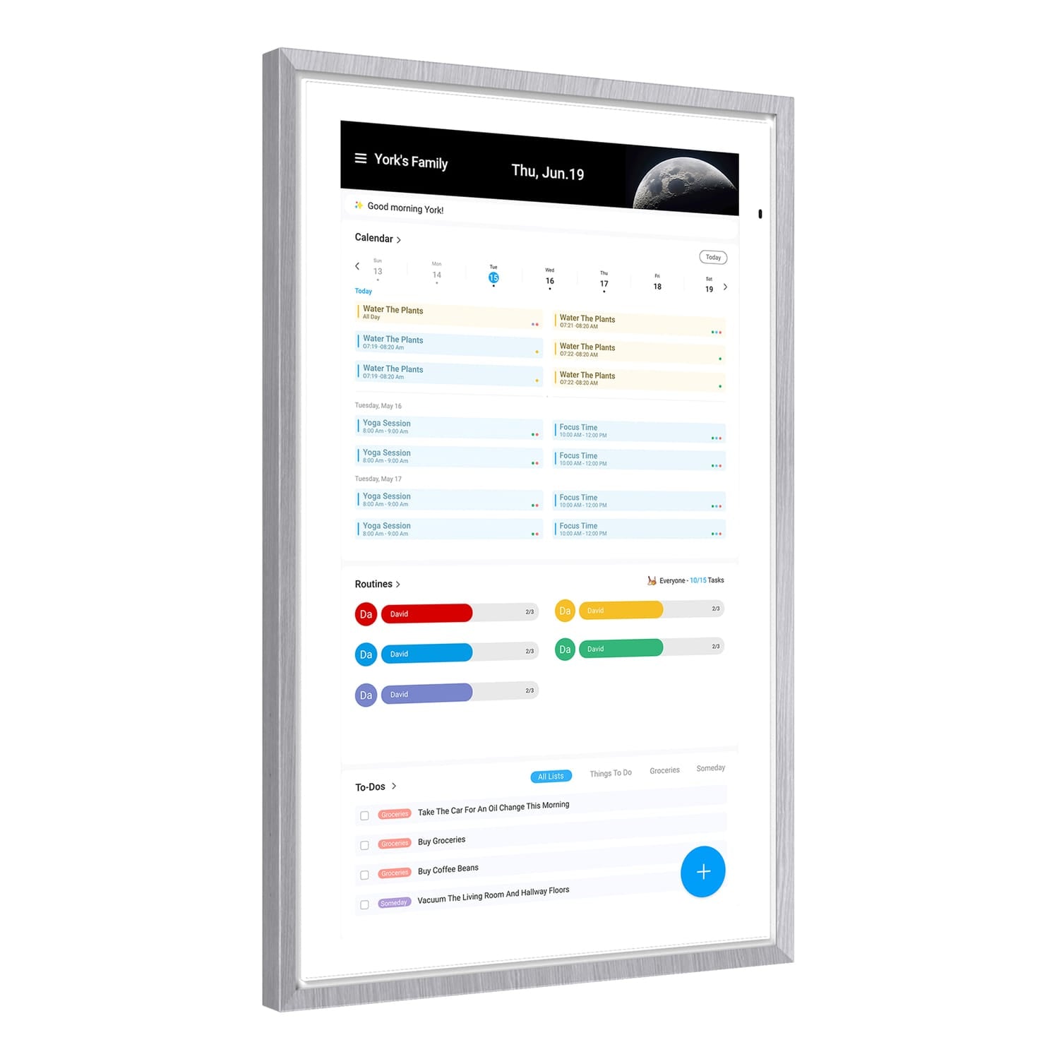Apolosign 27-In. Dual-Mode Digital Calendar, Wall Planner, and Smart Family Organizer, Spruce Gray