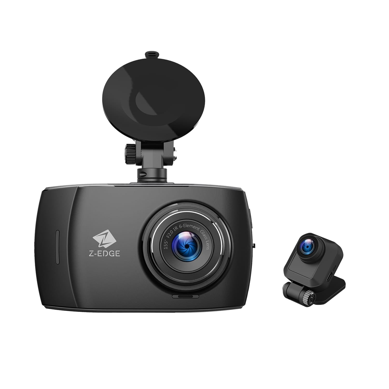 Z-Edge T4 Front and Rear 1080p Dash Camera with 4-In. Touch-Screen, Night Vision, and microSD Card
