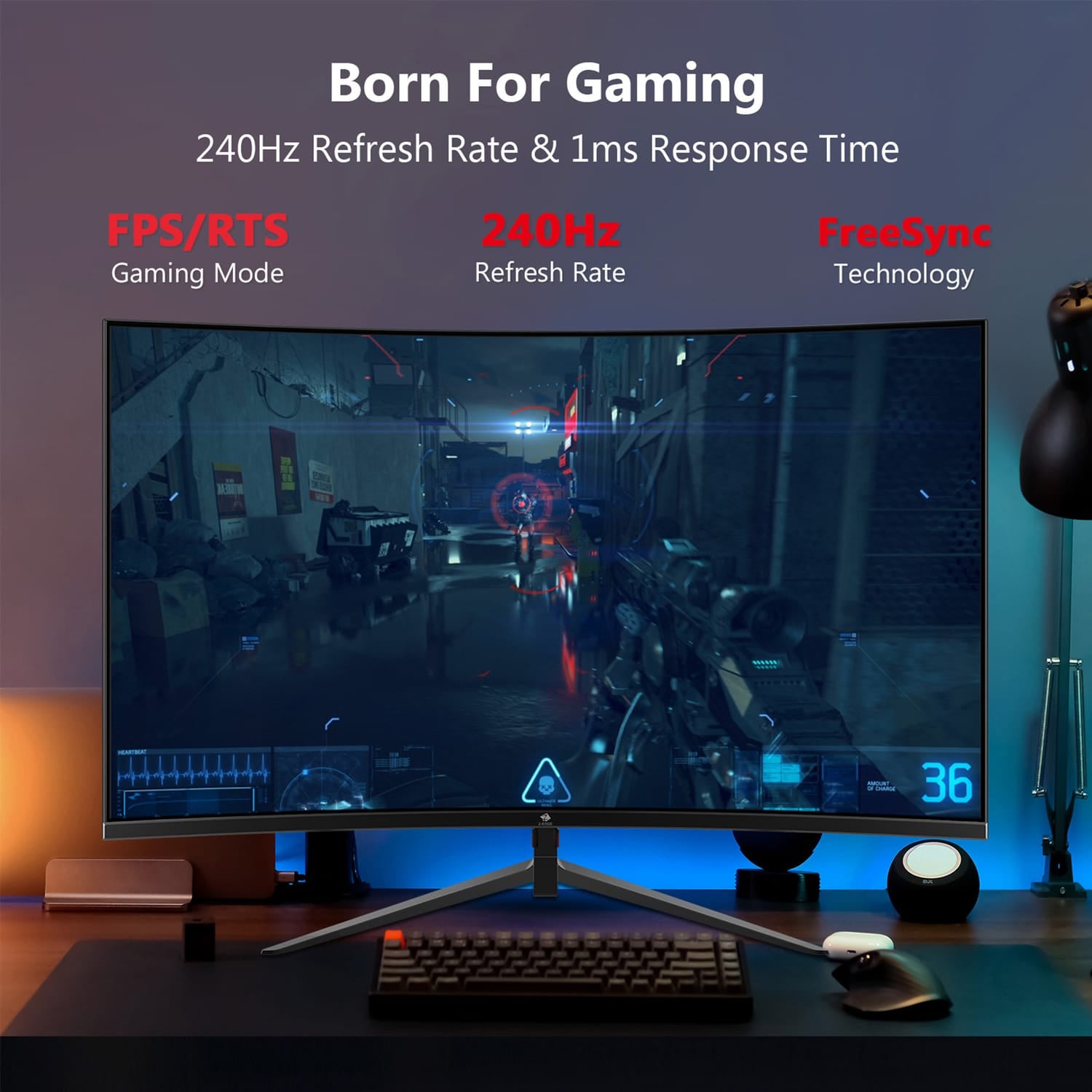 Z-Edge 32-In. 1080p 240-Hz Curved Gaming Monitor