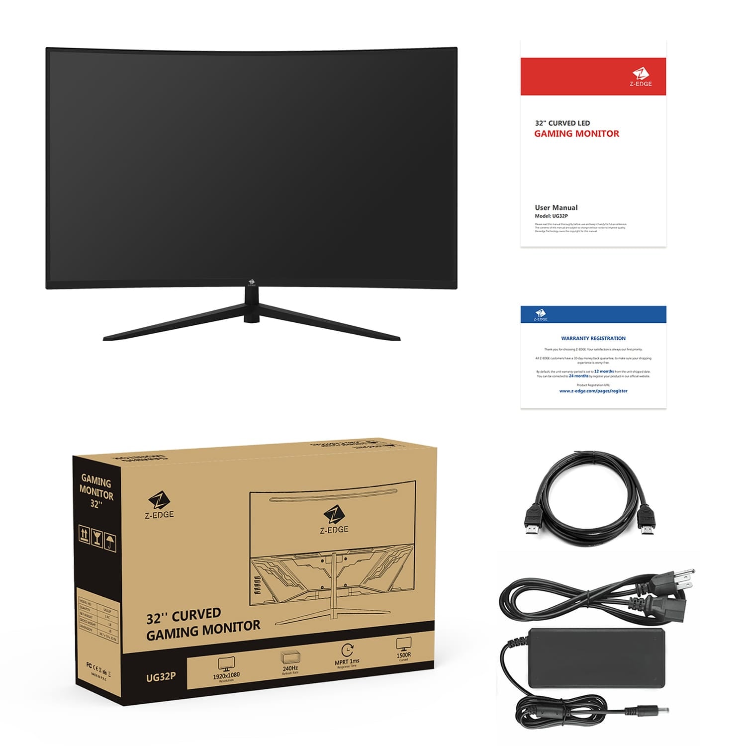 Z-Edge 32-In. 1080p 240-Hz Curved Gaming Monitor