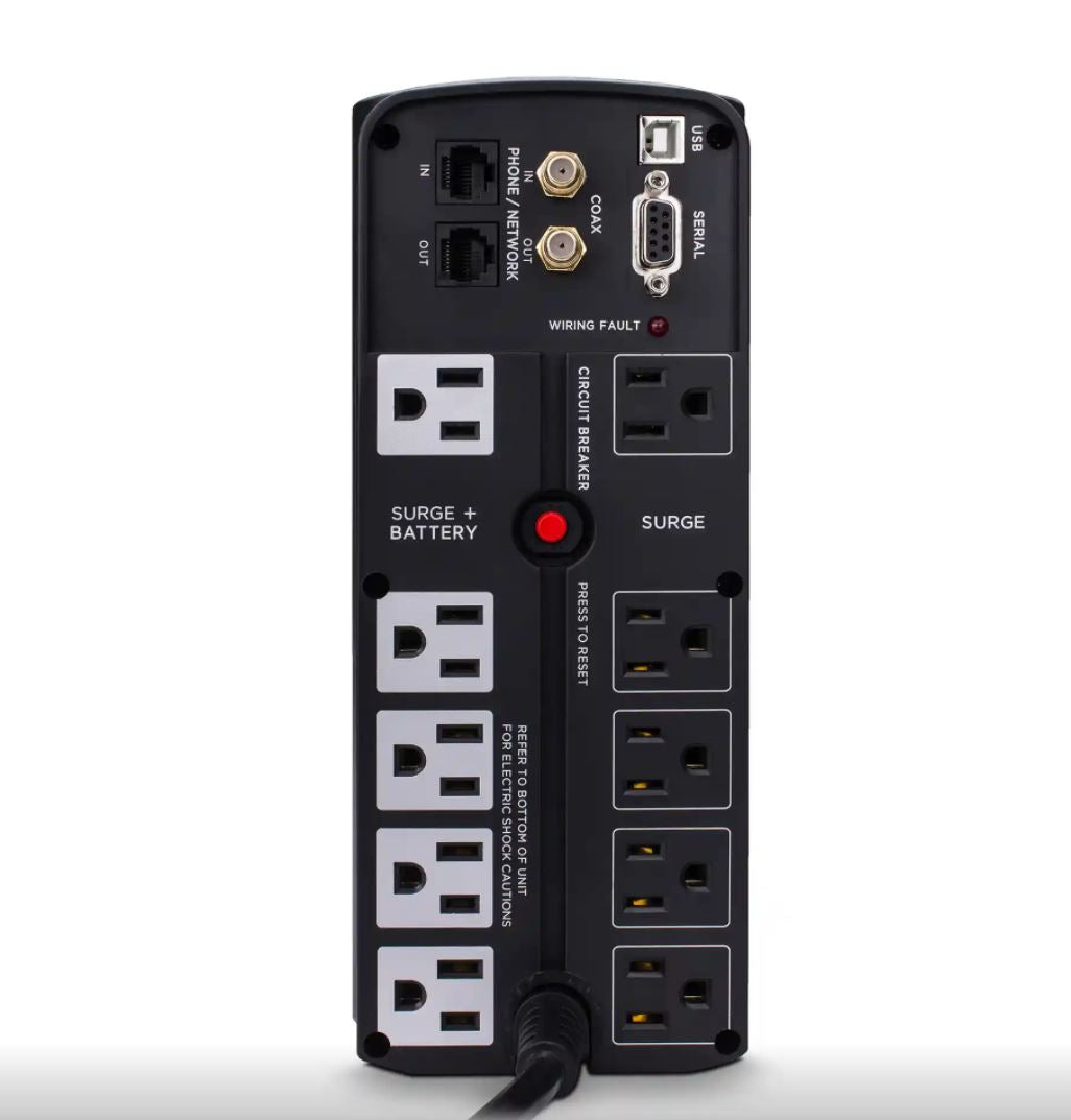 CyberPower CST150XLU 1500VA / 900W Battery Backup & Surge Protection UPS - New Battery Certified Refurbished