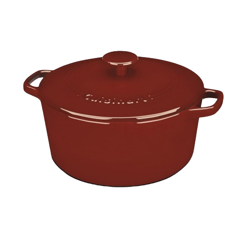 Cuisinart Chef’s Classic™ Enameled Cast Iron Cookware 5 Quart Round Covered Casserole, Red