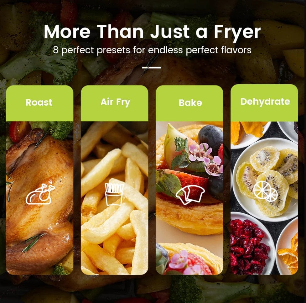 Kyvol Healthy Oilless Cooker Large XL with Ceramic Coated Basket, 6 Quart, 60 Recipes Halogen Heating Air Fryer, Black