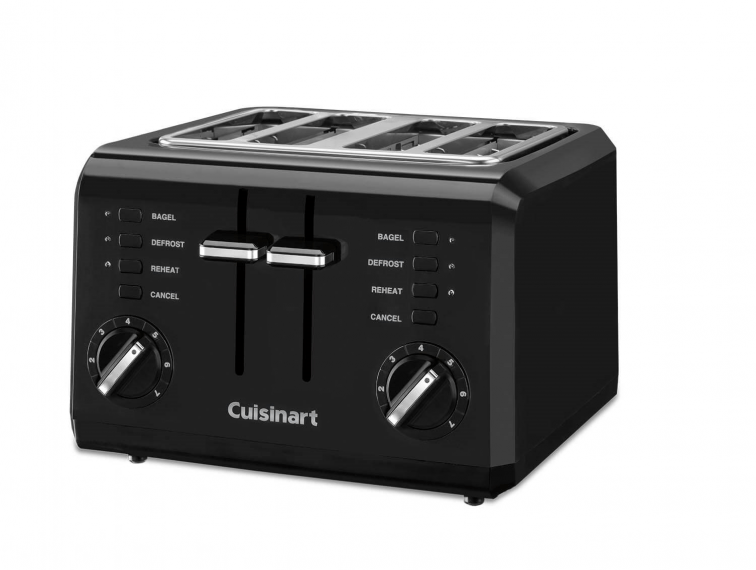 Cuisinart 4 Slice Compact Plastic Toaster, Black