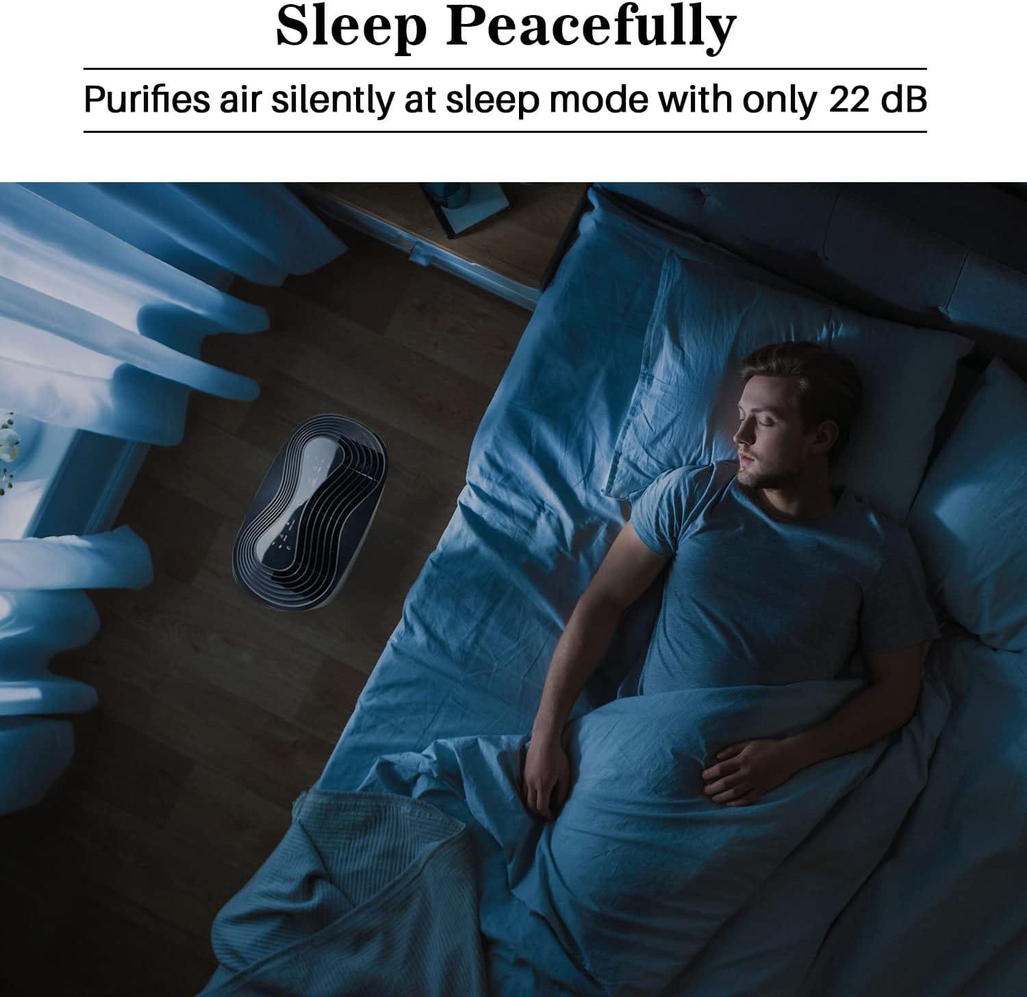 Okaysou AirMax8L 5-in-1 True HEPA Double Filtration System Large Room Air Purifier, White