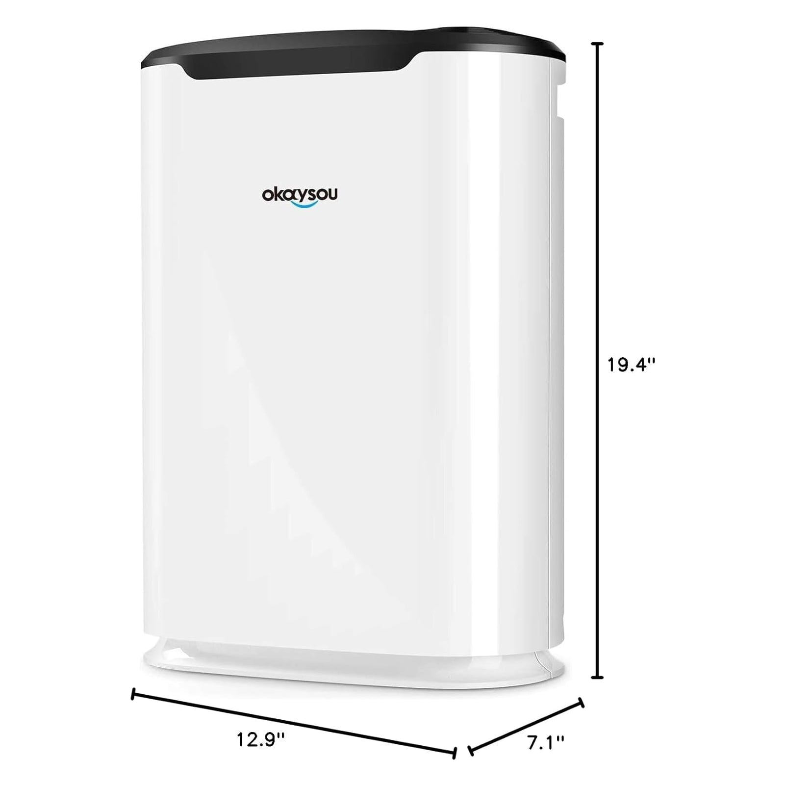 Okaysou AirMax8L 5-in-1 True HEPA Double Filtration System Large Room Air Purifier, White