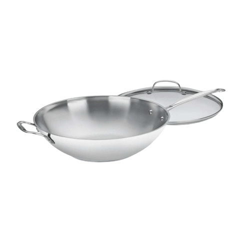 Cuisinart Chef's Classic™ Stainless 14" Stir-Fry Pan with Helper Handle & Glass Cover, Silver