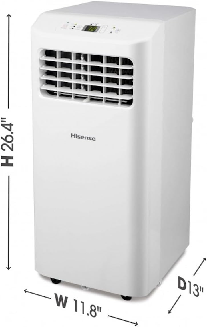 Hisense 150 sq.ft 5,000 BTU SACC / 7,000 BTU ASHRAE Cooling, Fan, Dehumidifier Portable Air Conditioner - Certified Refurbished
