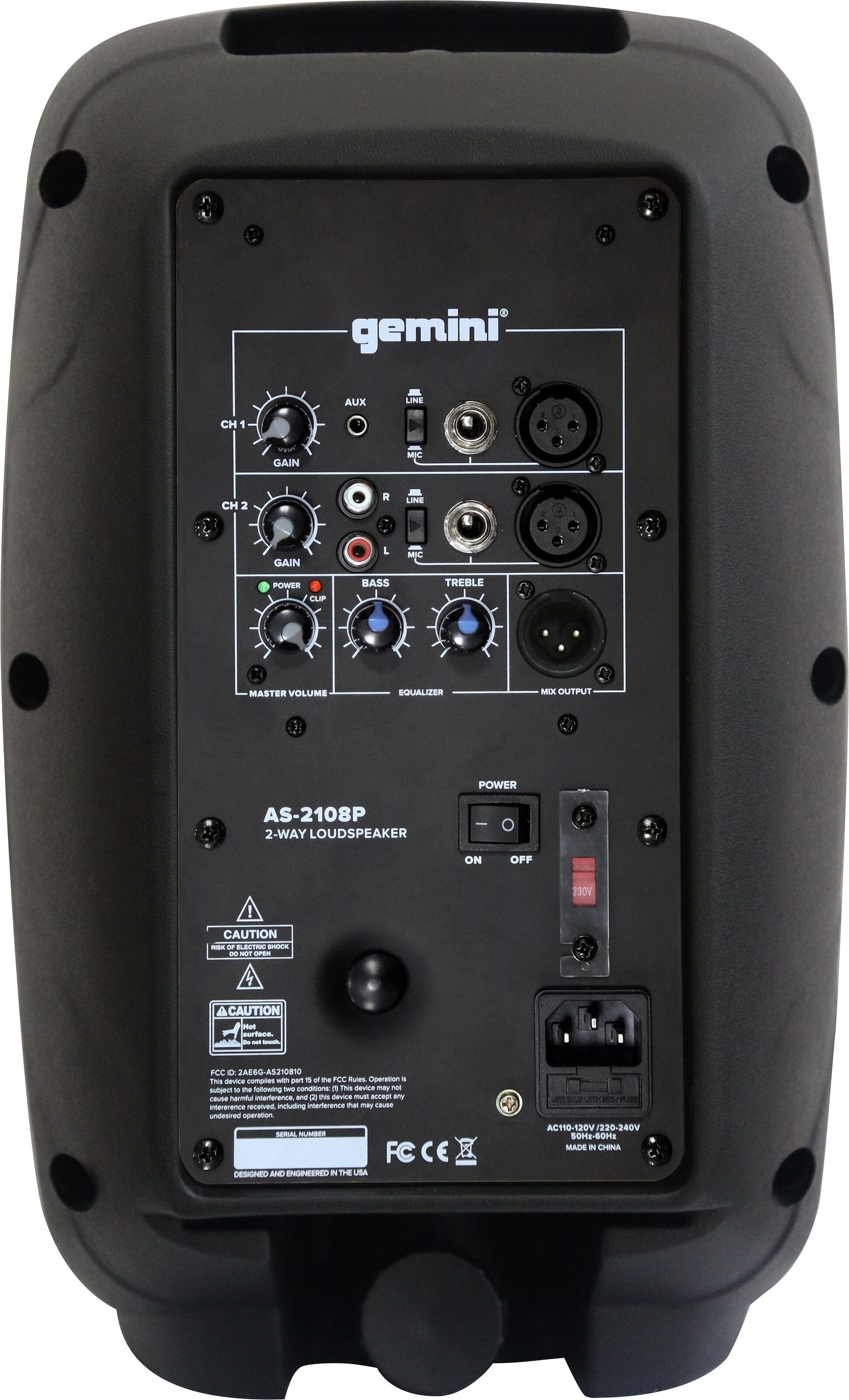 Gemini Sound 8" Active PA Loudspeaker, Audio Speaker, 500 Watts, Bluetooth - Certified Refurbished