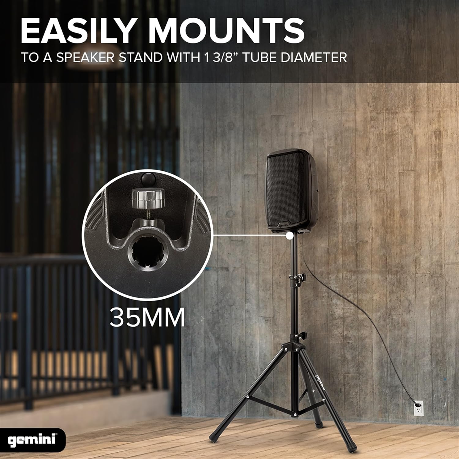 Gemini Sound 8" Active PA Loudspeaker, Audio Speaker, 500 Watts, Bluetooth - Certified Refurbished