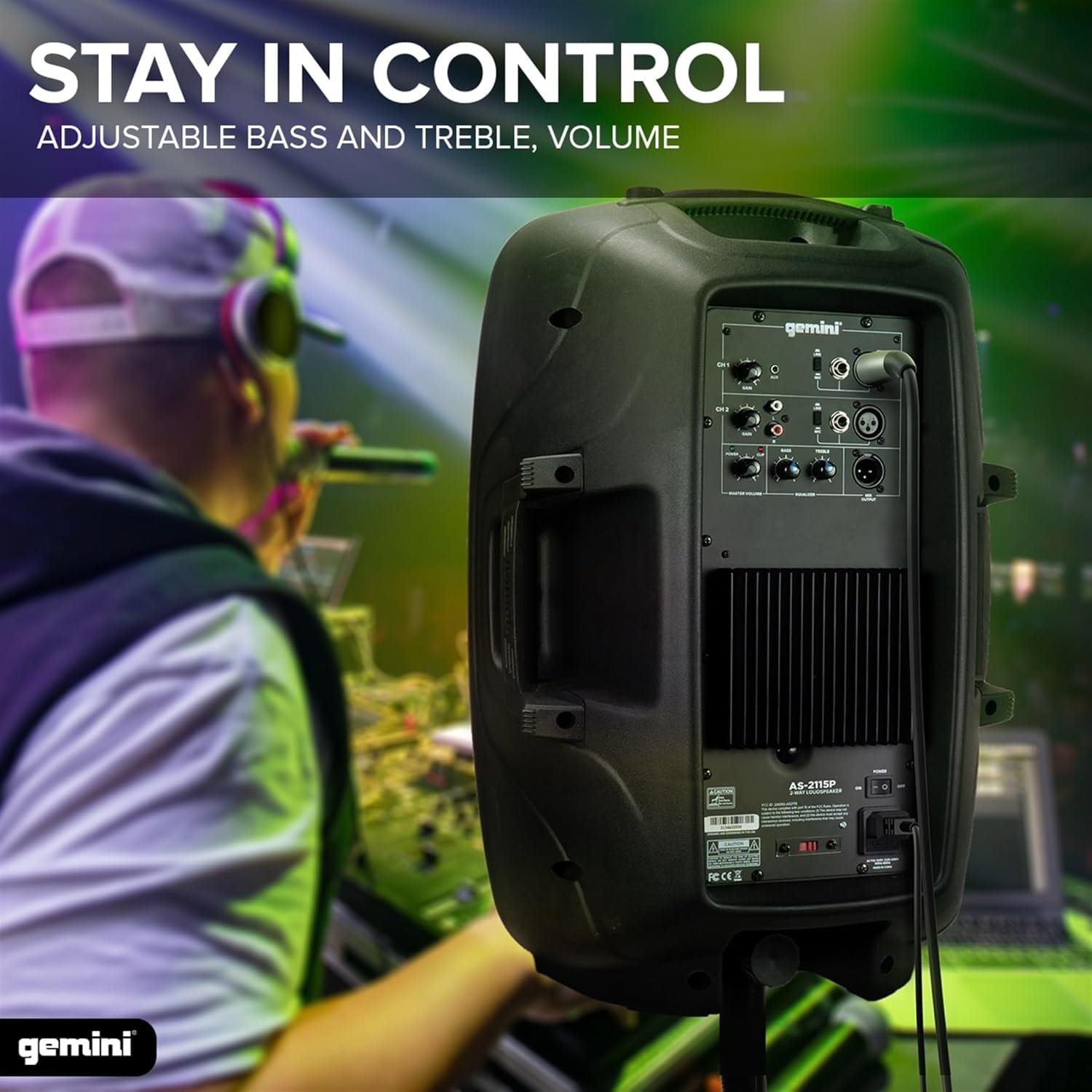 Gemini Sound 15" 2-Way Full-Range PA Loudspeaker, DJ Audio Party Speaker, 2000 Watts - Certified Refurbished