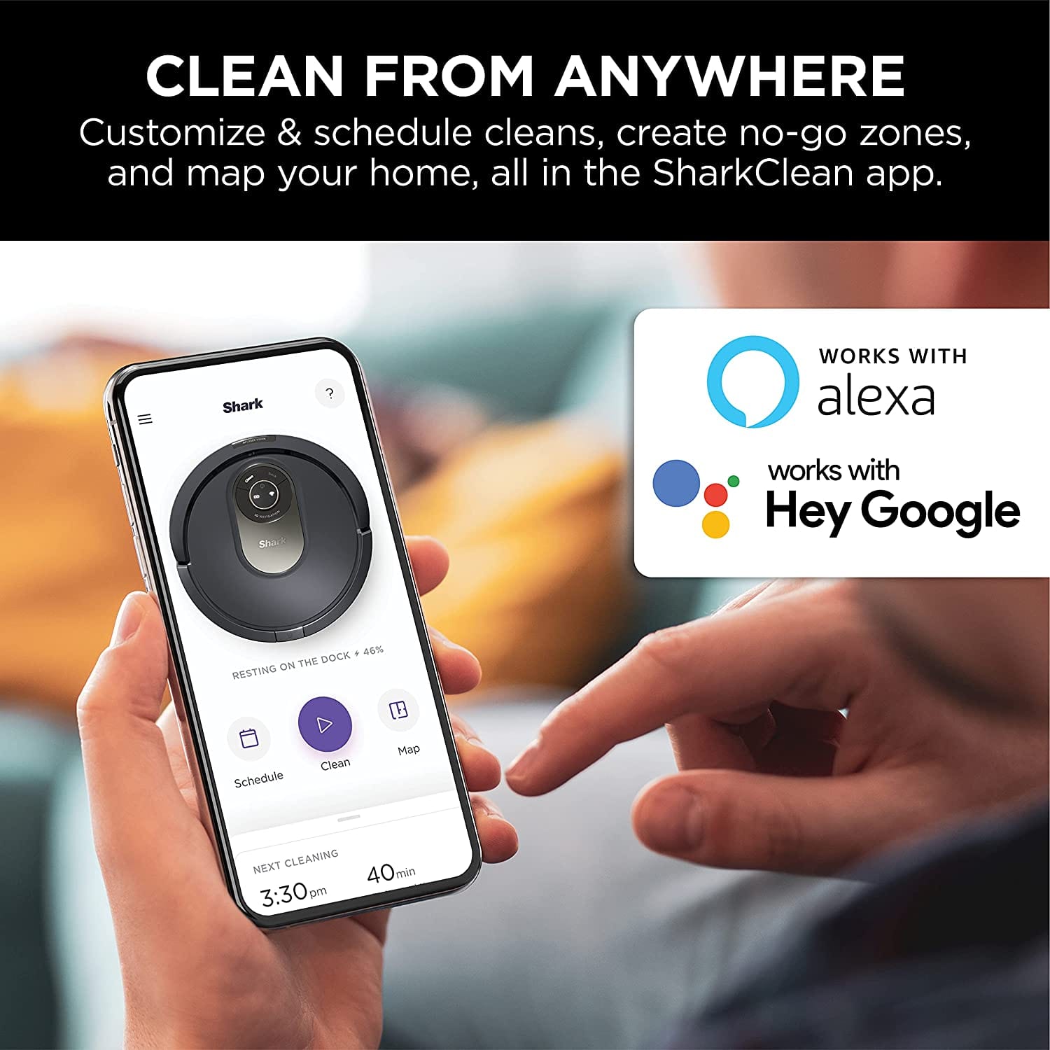 Shark LIDAR Navigation, Self-Cleaning Brushroll, Home Mapping, Perfect for Pet Hair, Works with Alexa, Wi-Fi Connected AI Robot Vacuum, Gray