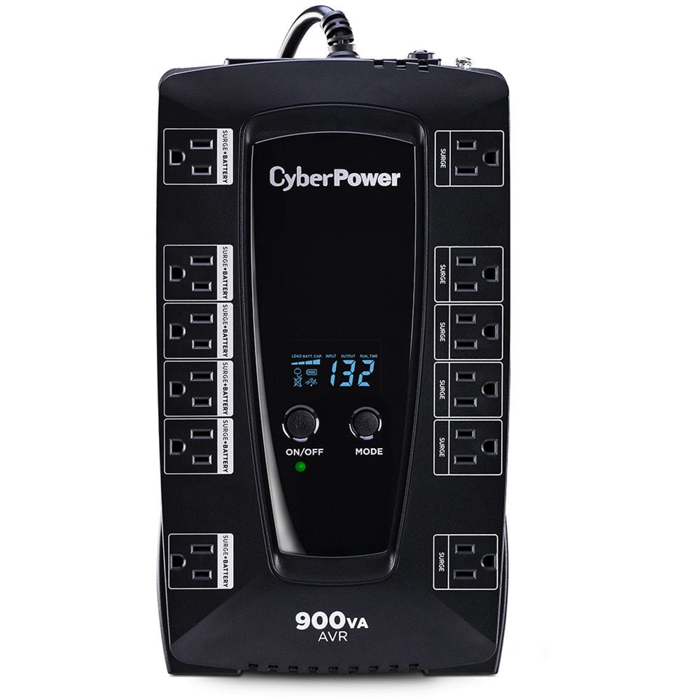 CyberPower 900VA/480W, 12 Outlets, AVR, Compact Intelligent LCD UPS System - Certified Refurbished
