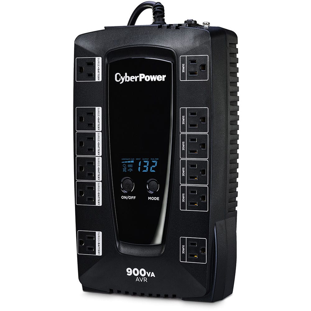 CyberPower 900VA/480W, 12 Outlets, AVR, Compact Intelligent LCD UPS System - Certified Refurbished