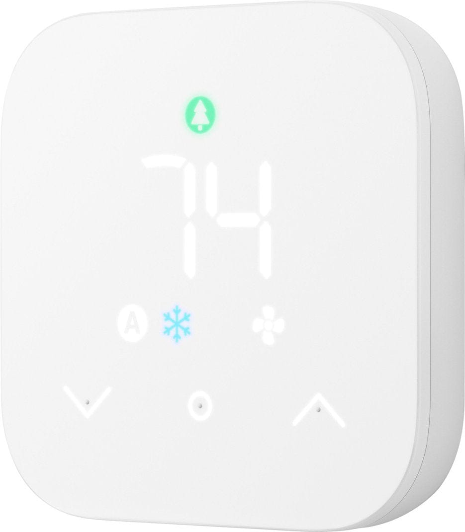 Amazon Smart Programmable Thermostat without C-Wire Adapter, White