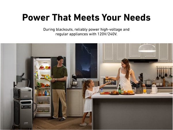 Anker SOLIX F3800 Portable Power Station + Expansion Battery, 6000W Output, Fast Solar Charging, Expandable Power for Home & EV