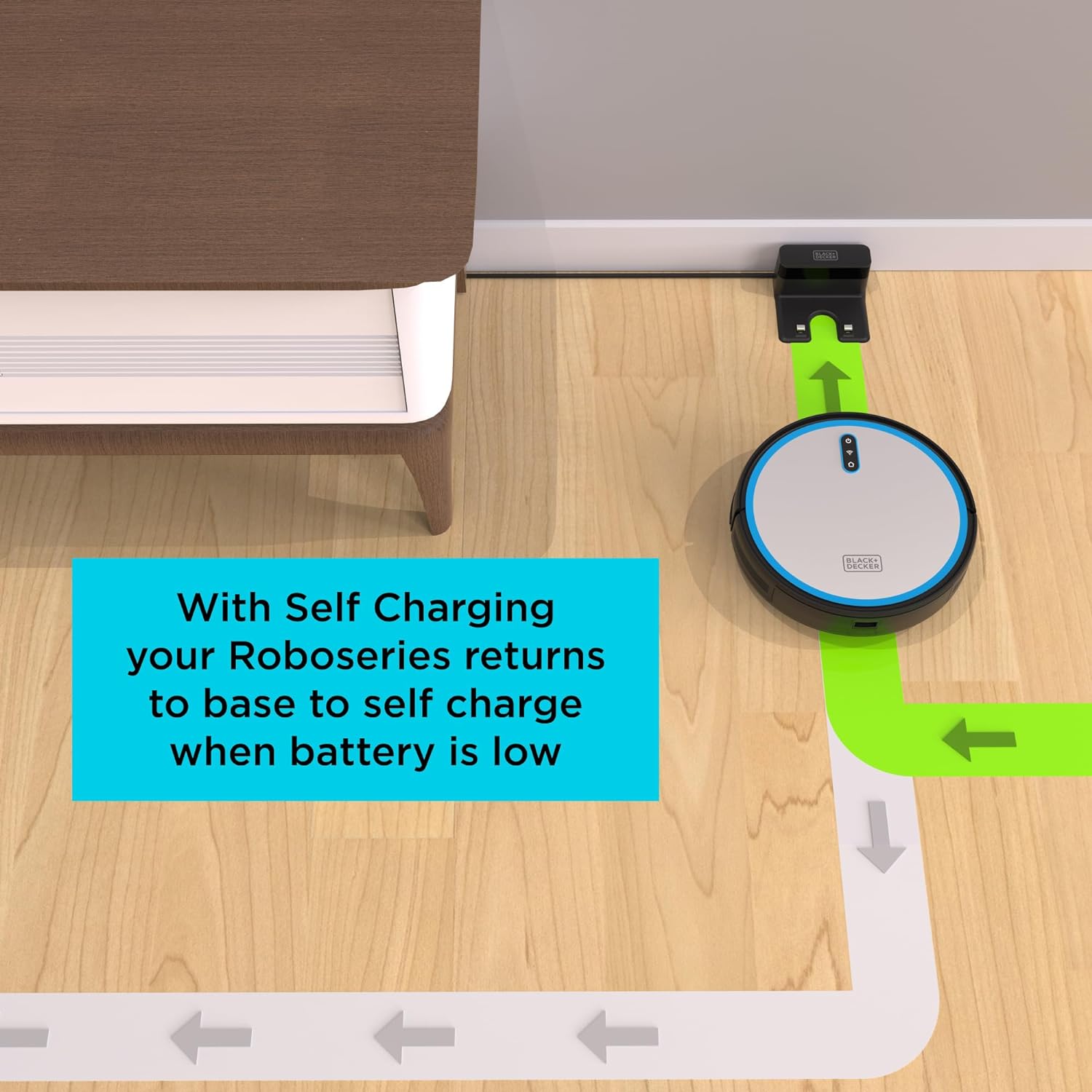 Black & Decker Auto Charging HEPA Filter Pet Robotic Vacuum - Certified Refurbished Grade B