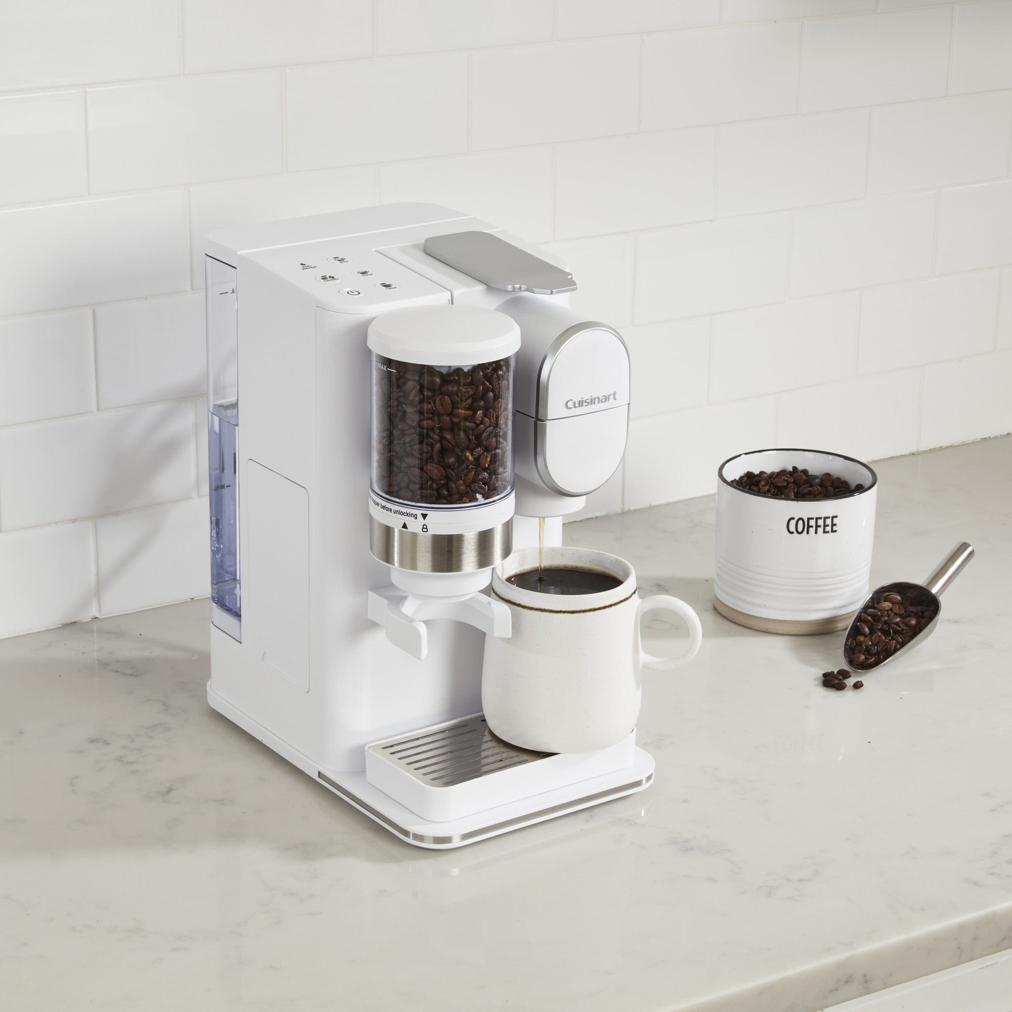 Cuisinart Grind & Brew Single-Serve Coffee Maker, White