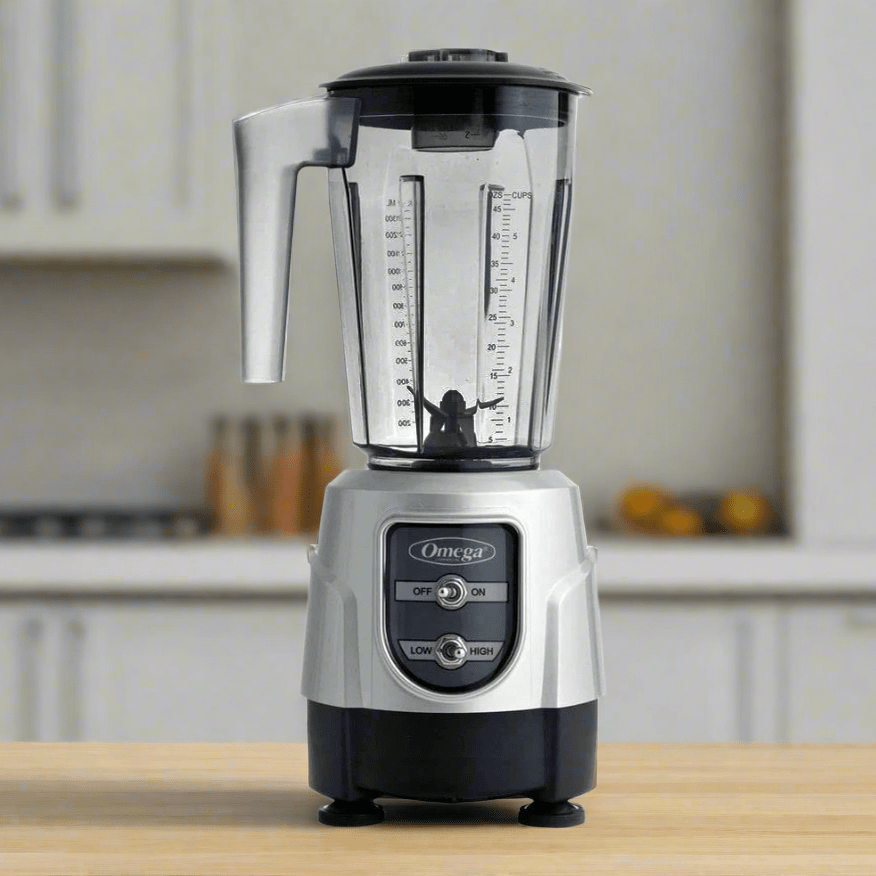 Omega Tritan Unbreakable Container 48 oz. 2-Speed 600W Countertop Blender, Silver - Certified Refurbished