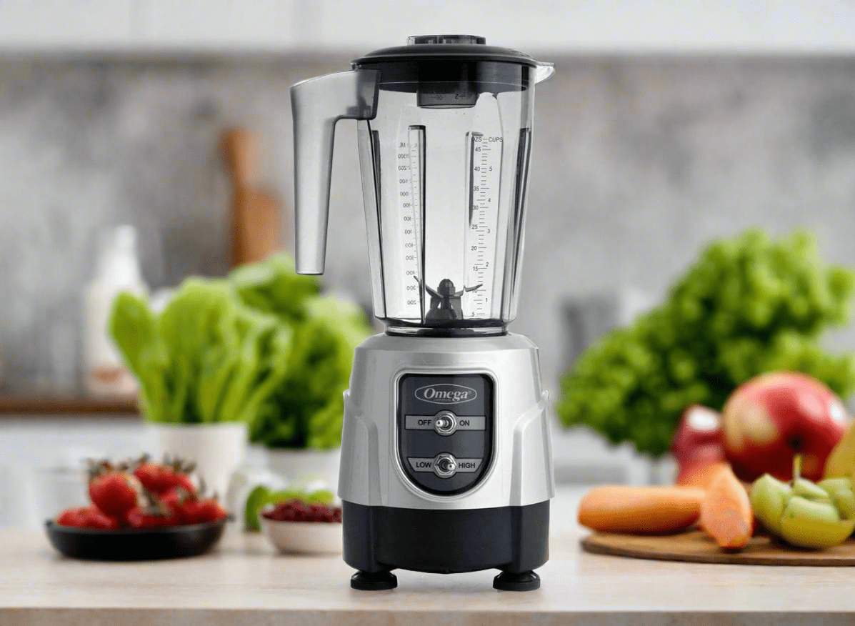 Omega Tritan Unbreakable Container 48 oz. 2-Speed 600W Countertop Blender, Silver - Certified Refurbished